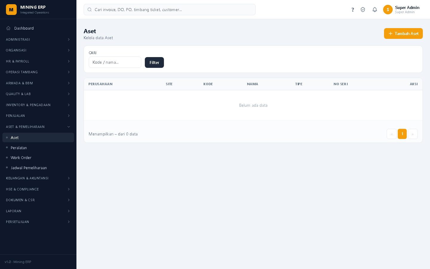 Screenshot: Aset