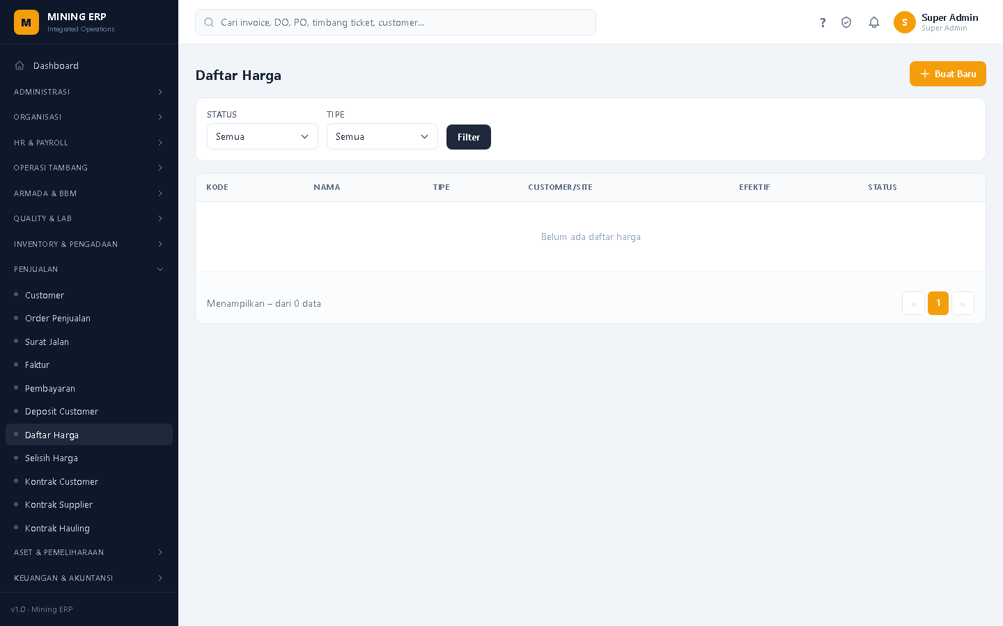 Screenshot: Daftar Harga